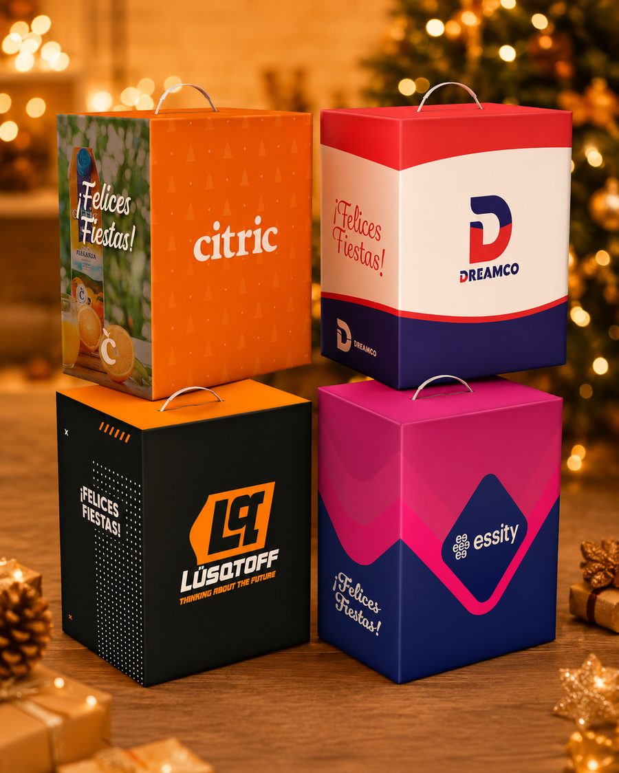 Cajas navideñas corporativas personalizadas para empresas - Citric, Dreamco, Lüsatoff, Essity - Smart Order Argentina